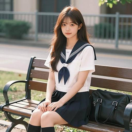 Sunlit Portrait of Young Asian Woman