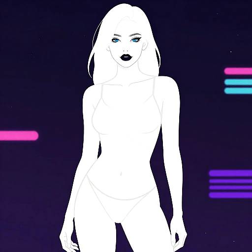Minimalist Cyberpunk Erotic Woman