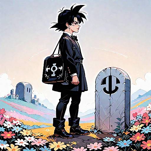 Son Goku at Mr. Toriyama's Funeral