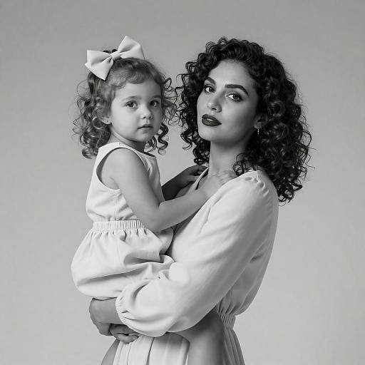 Elegant Portrait of Woman and Girl