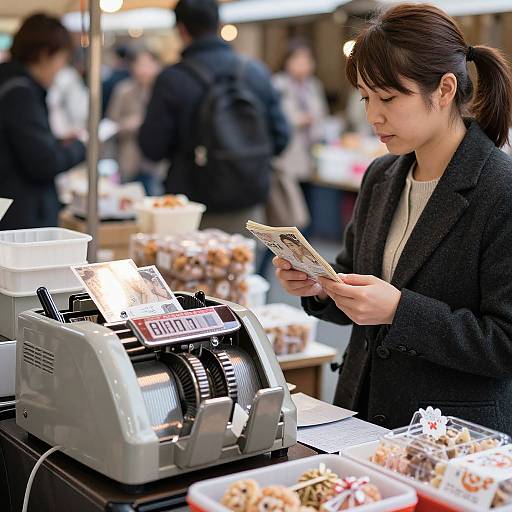 Realistic Kyoto Market Vendor Scene
