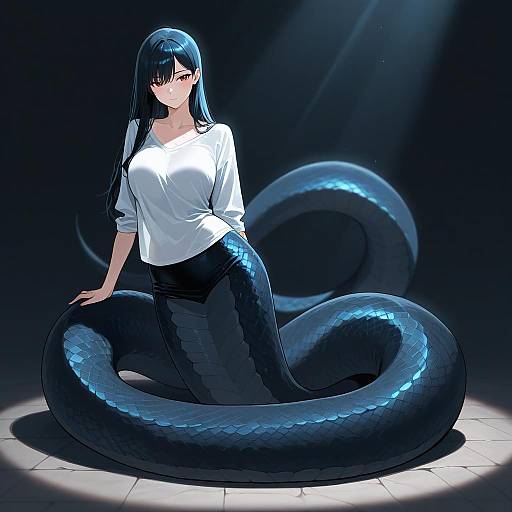 Petite Lamia in White Shirt, Volumetric Light