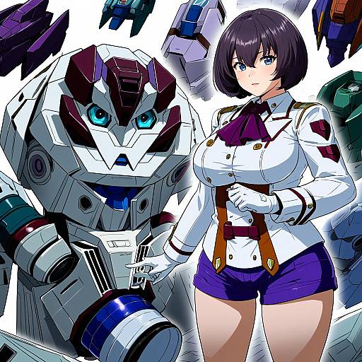 Illustration of Mujina, gridman universe in the style of Teruui