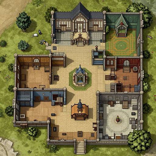 Detailed D&D Magic Academy Battle Map