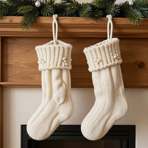 Cozy Cream Knit Christmas Stockings