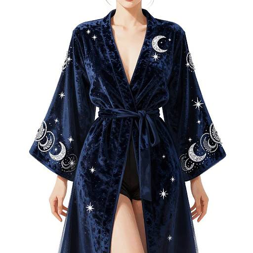 Celestial Midnight Velvet Robe