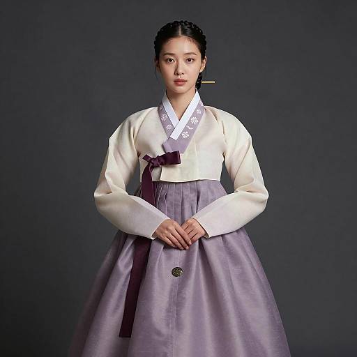 Elegant Korean Hanbok Fashion Portrait