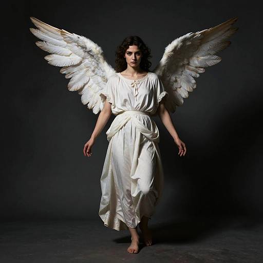 Mysterious Angel Portrait with Shadow