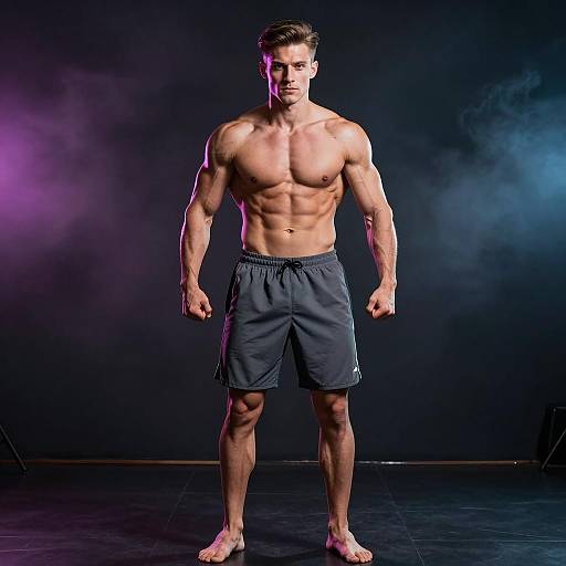 Dramatic Portrait of Muscular Sprinter