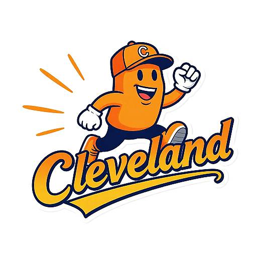 Playful Cleveland Logo with Mascot