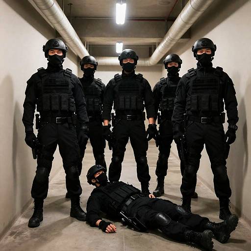 Tactical Team in Industrial Corridor