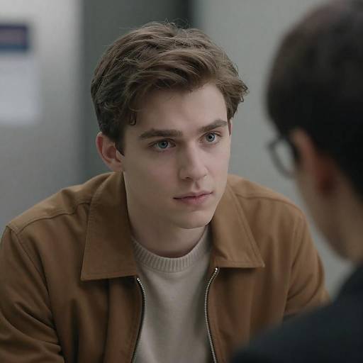 Intense Portrait with Metallic Background