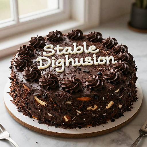 Black Forest Cake with Icing Text