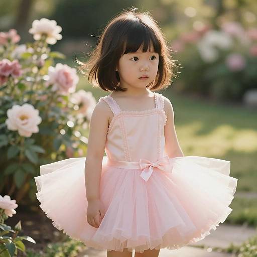 Shag Cut Girl in Pink Tutu
