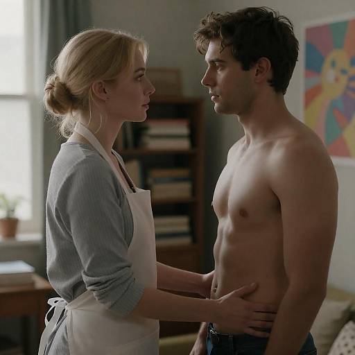 Intense Standoff in a Dim Room