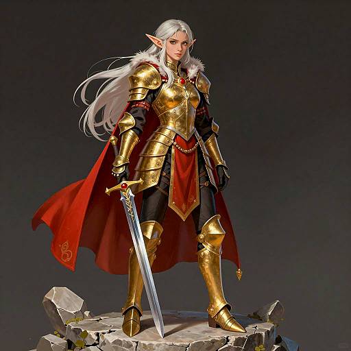 Elven Warrior in Majestic Armor