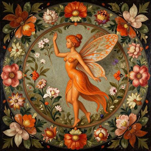 Lustrous Orange Fairy Renaissance Sprite