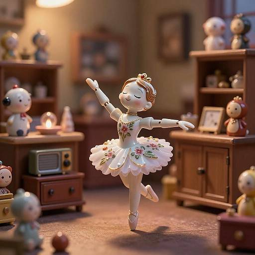 Neon Toyshop Porcelain Automaton Ballerina Macro