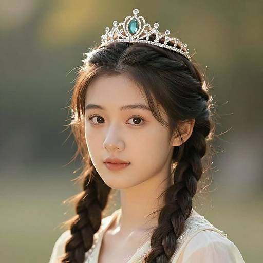 Asian Girl with Braided Crown