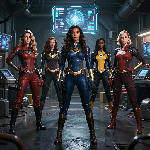 Superheroines Assembling in Secret Lair