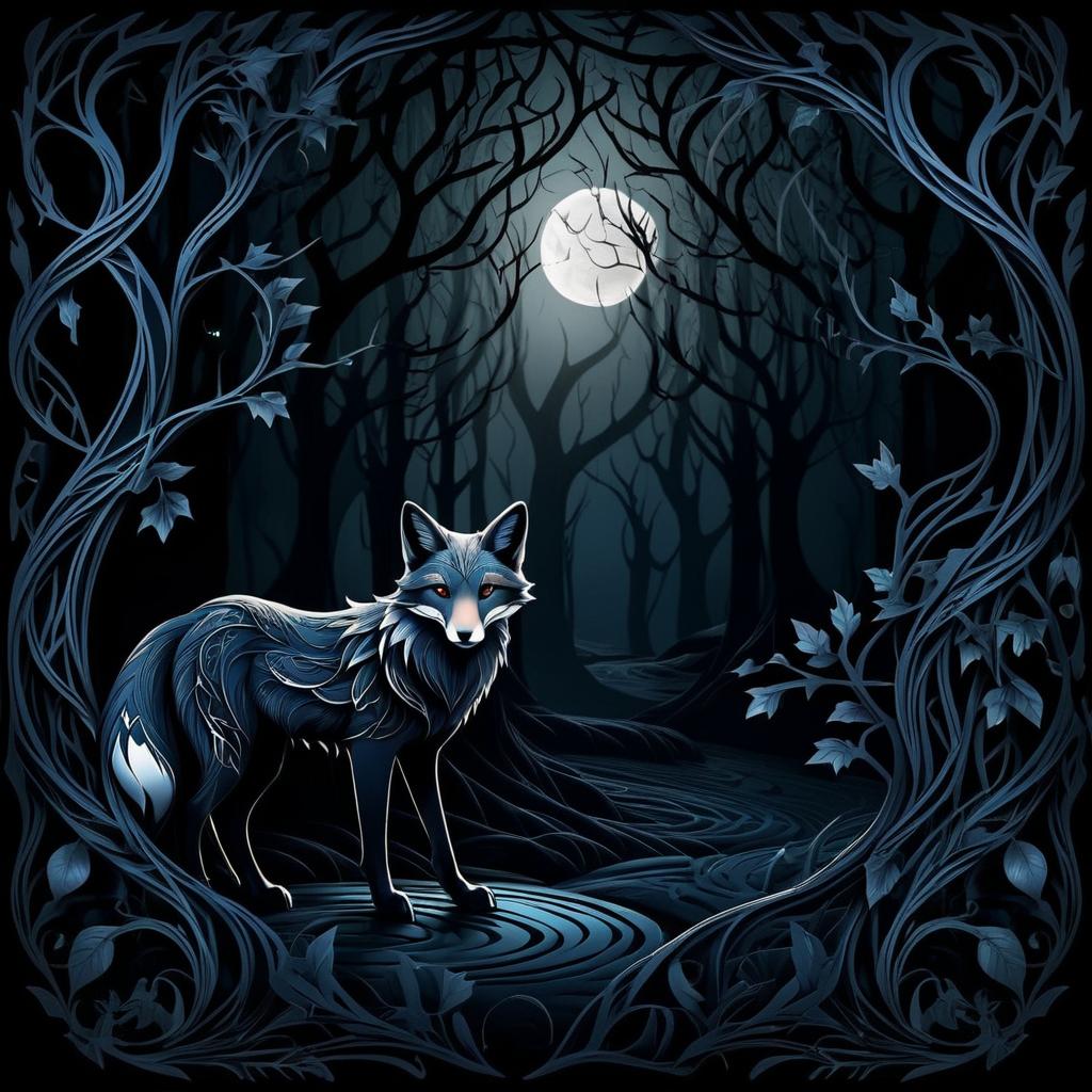 Gothic Fox in Enchanted Shadows