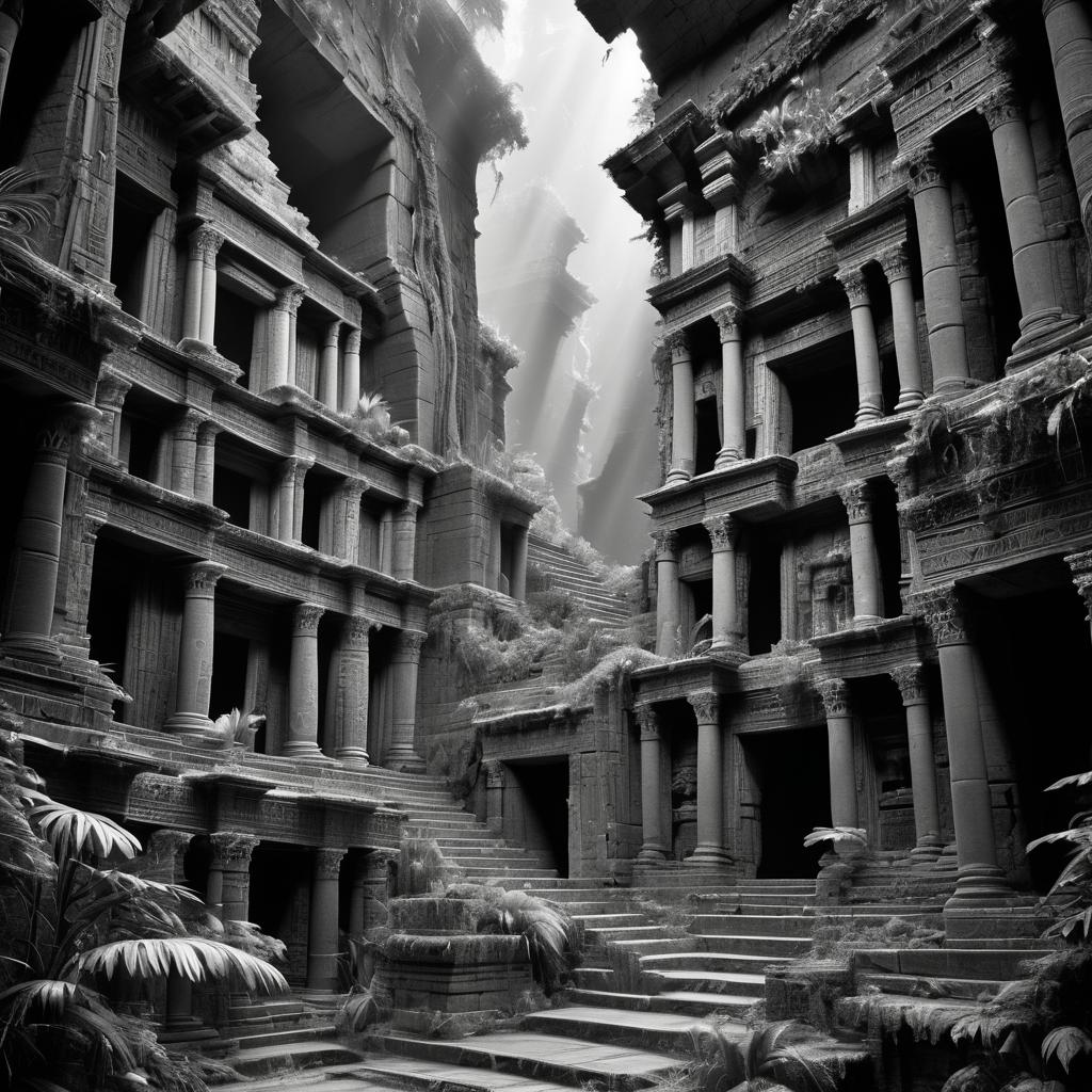 Mystical Lost City with Fractal Ruins