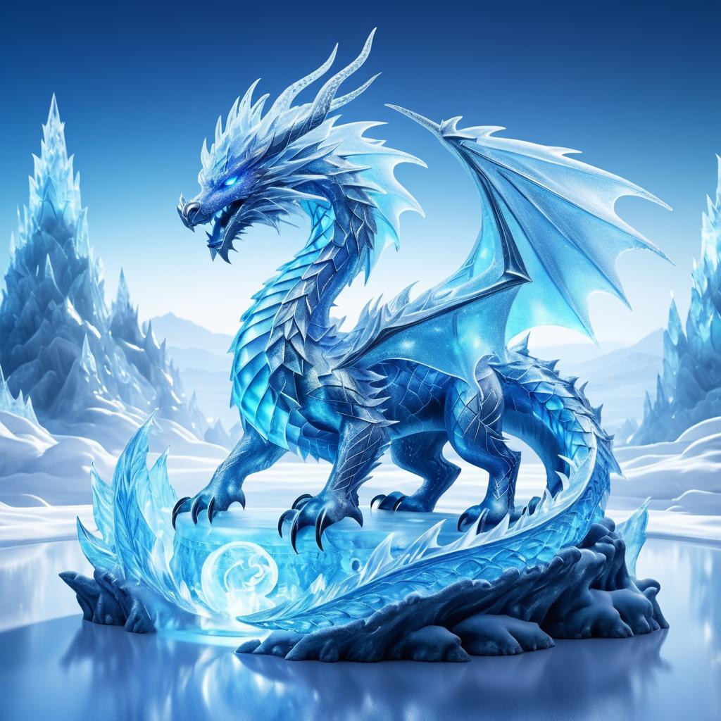 Majestic Ice Dragon in Frosty Realm