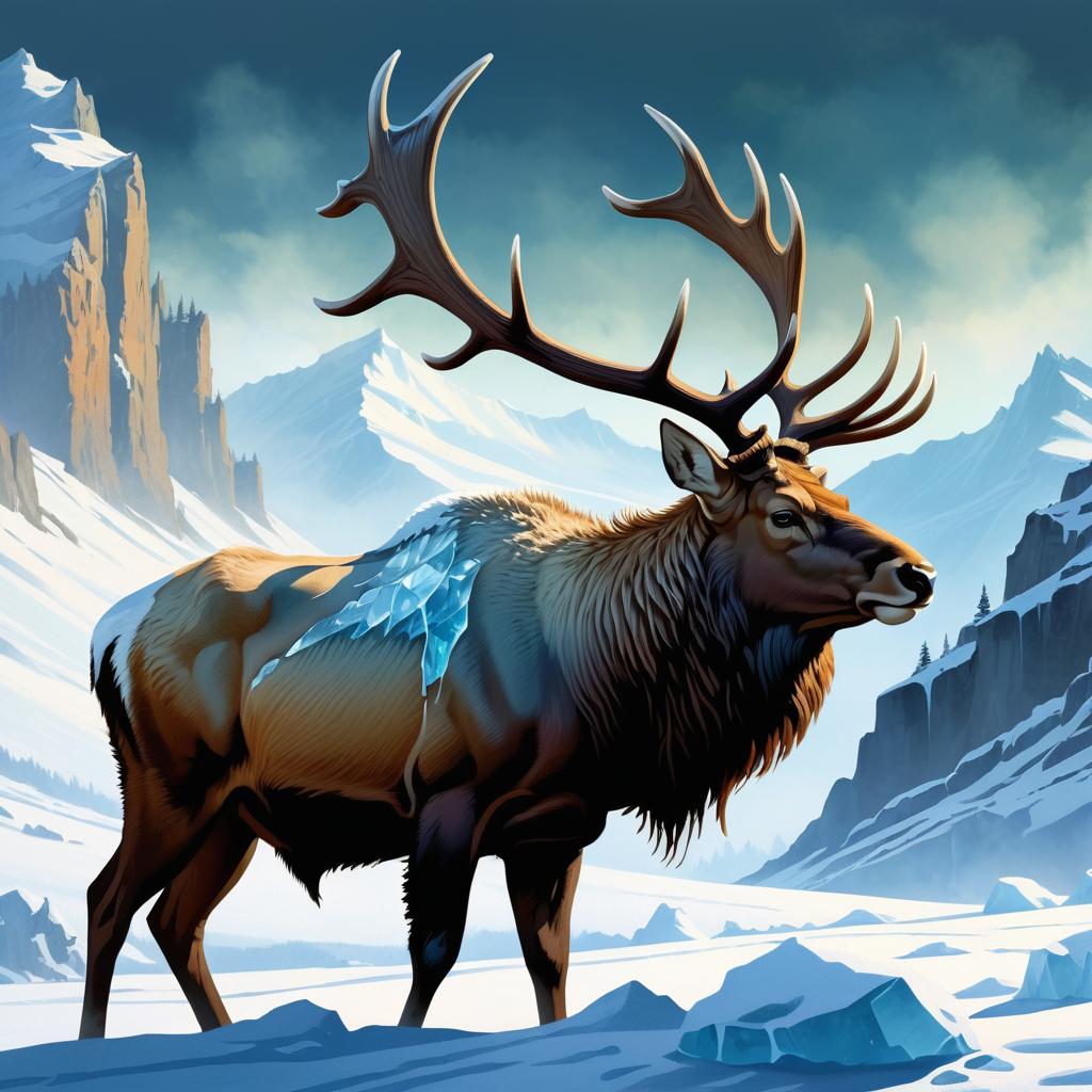 High-Detail Mountain Elk Character Sheet