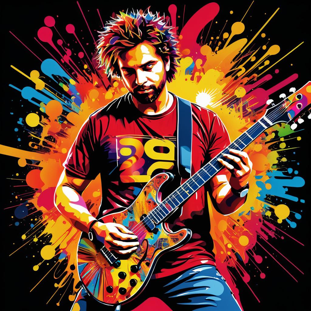 Vibrant Graffiti Musician T-Shirt Design