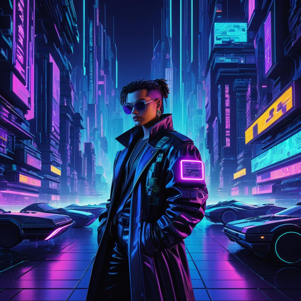 Neon Cyberpunk: Rogue Hacker Art