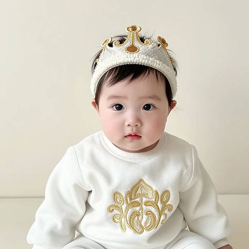 Royal Baby Girl in White Outfit