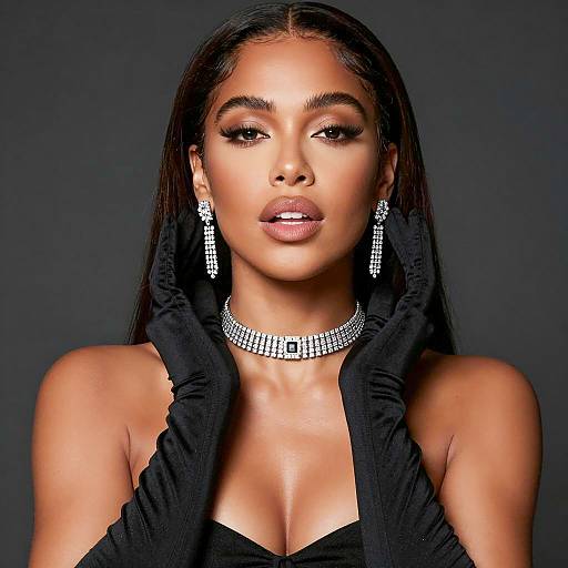 Elegant Woman in Dark Elegant Attire