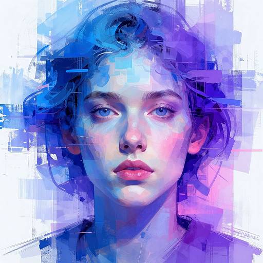 Abstract AI Portrait in Vibrant Hues