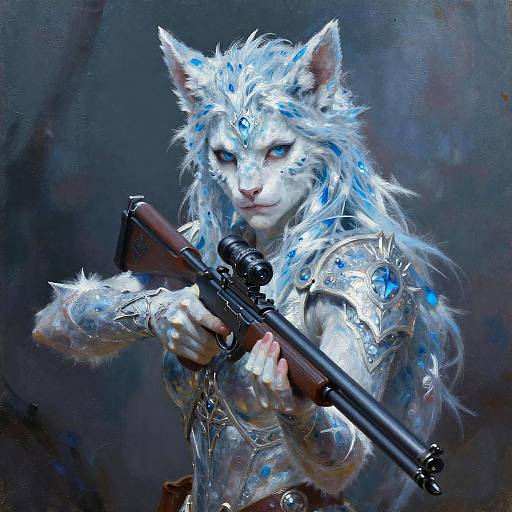 Frostborn Ice Lynx Huntress Portrait