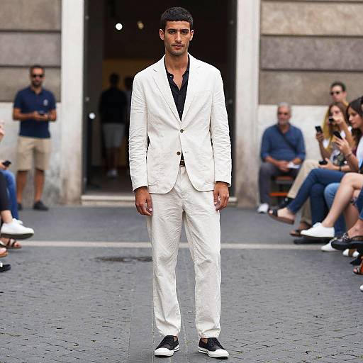 Mediterranean Man in Lightweight Cotton Blazer