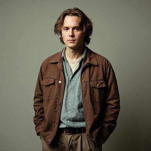 Young man in vintage casual outfit