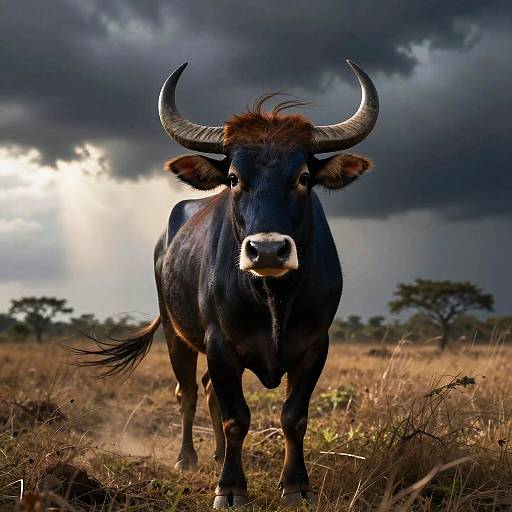 Cinematic Storm Portrait of Nilgai