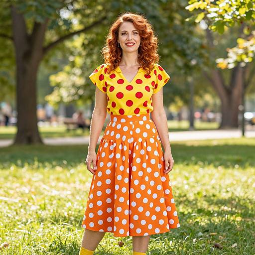 Cheerful Woman in Sunlit Park