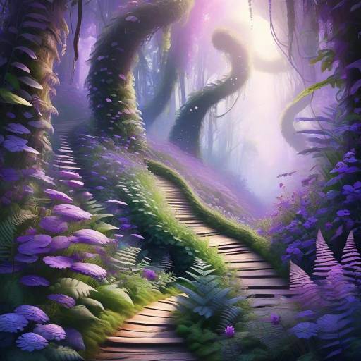 Whimsical Dreamy Forest Path Illustration