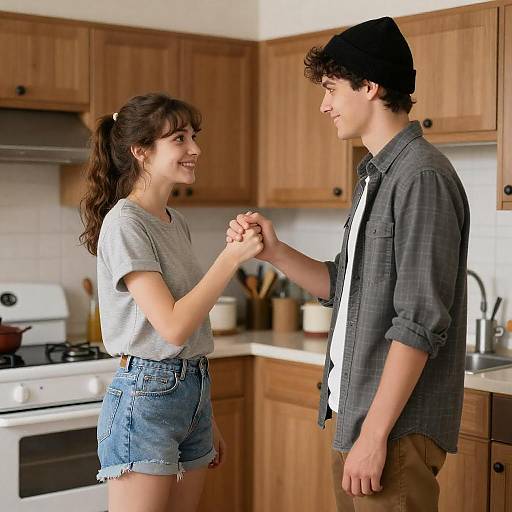 Young Couple in a Cozy Kitchen
