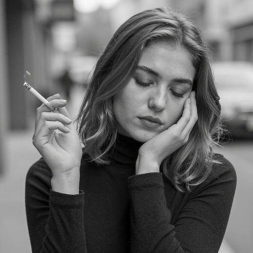 Moody Black and White Portrait of a Woman
