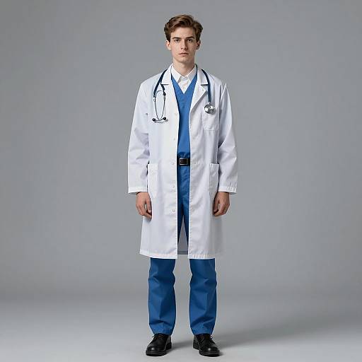 Young Male Doctor in Lab Coat
