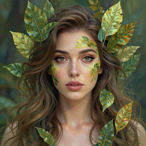 Ethereal Woman with Nature Motifs