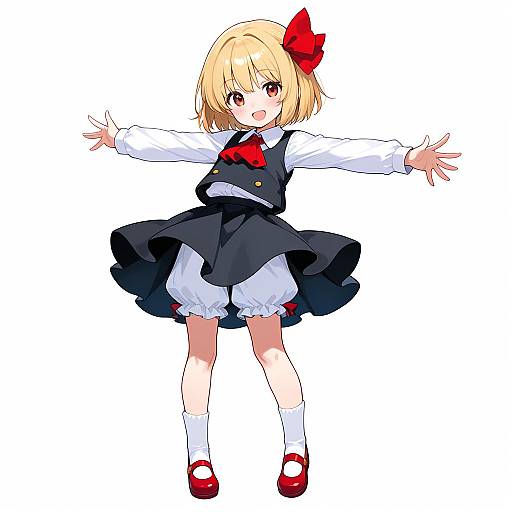 Joyful Girl in Playful Attire