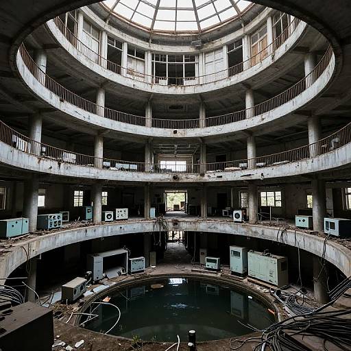 Abandoned Industrial Hall with Pool