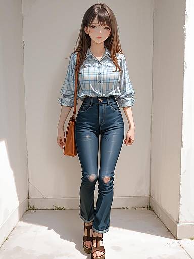 Realistic Full-Body Casual Woman Portrait