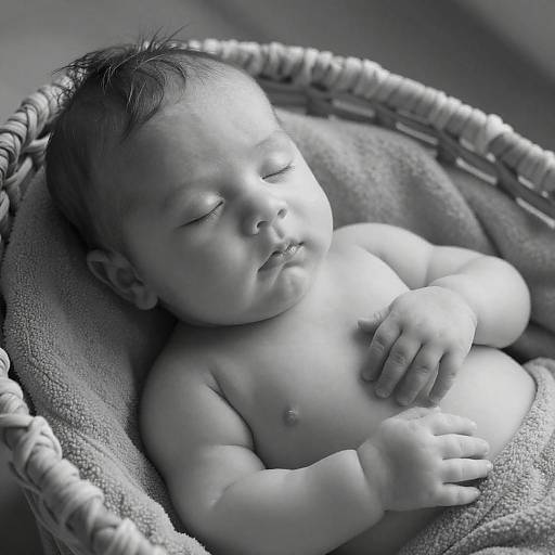 Serene Black and White Baby Portrait