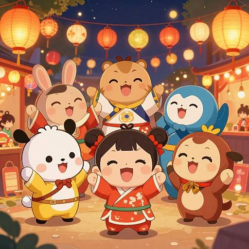 Playful Chibi Festival Fun