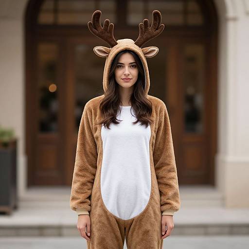 Woman in Reindeer Costume