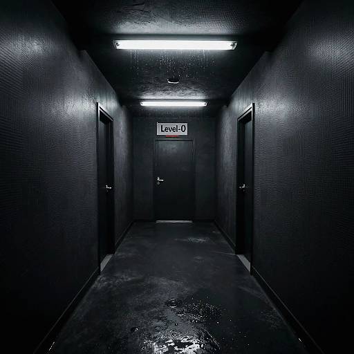 Dark Corridor with Level-0 Door